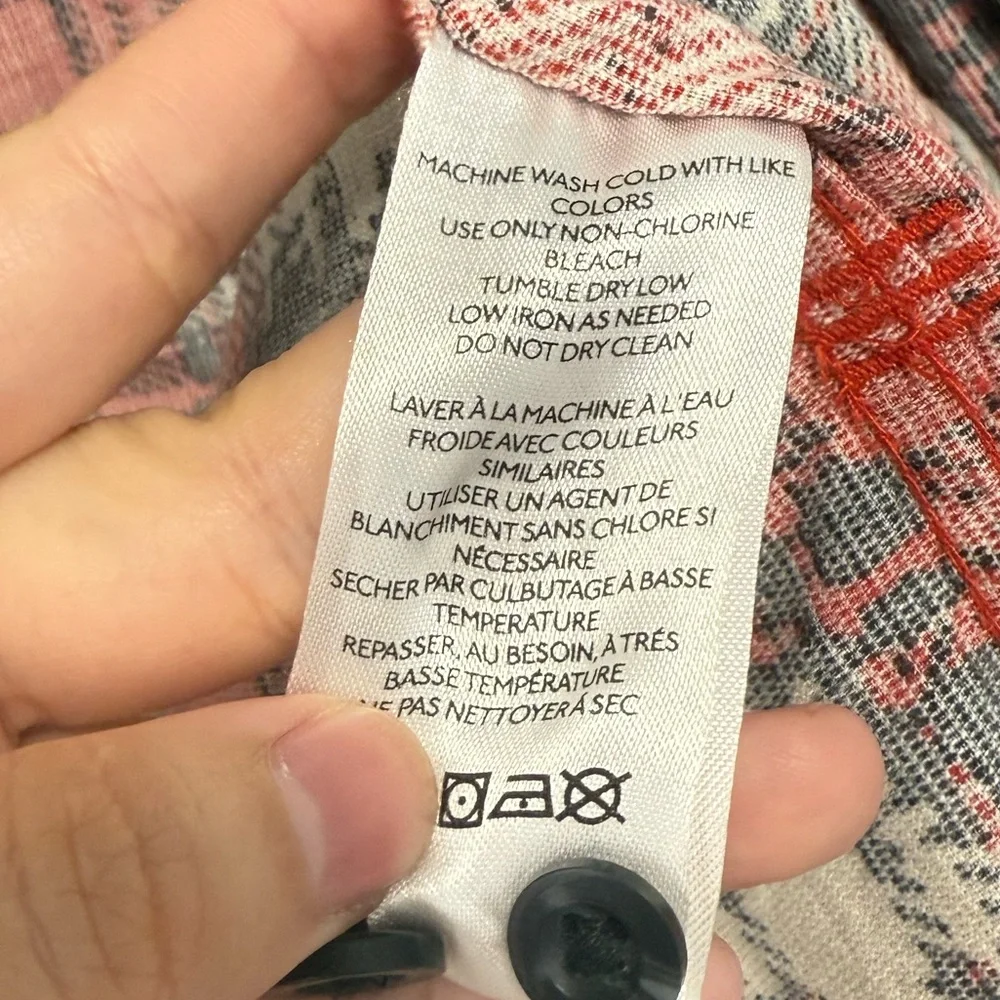 BDG Red and Cream Plaid Casual Shirt - Picture 3 of 5